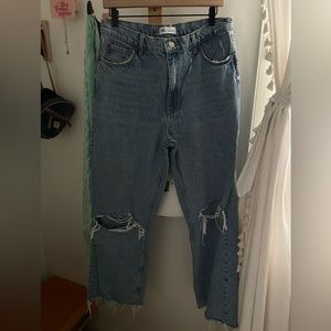 Zara Wide Leg Ripped Jean